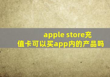 apple store充值卡可以买app内的产品吗